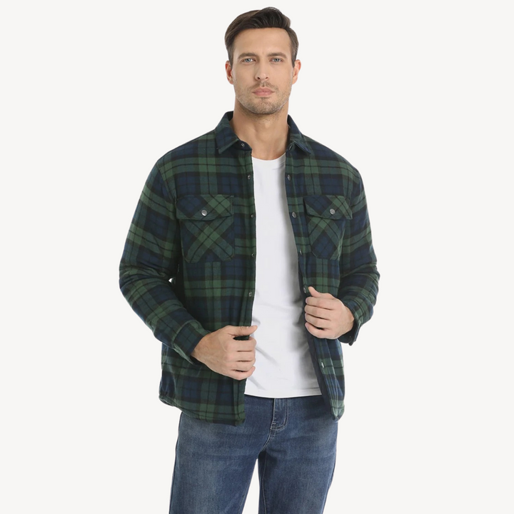 Plaid Fleece Lined Jacket for Men | Loravelle