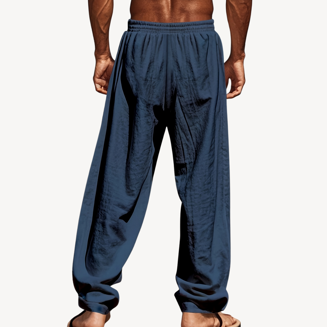 Men’s Linen Drawstring Pants – Casual Wide-Leg Trousers | Loravelle