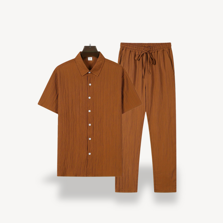 Men's Linen Blend Shirt & Pants Set | Loravelle