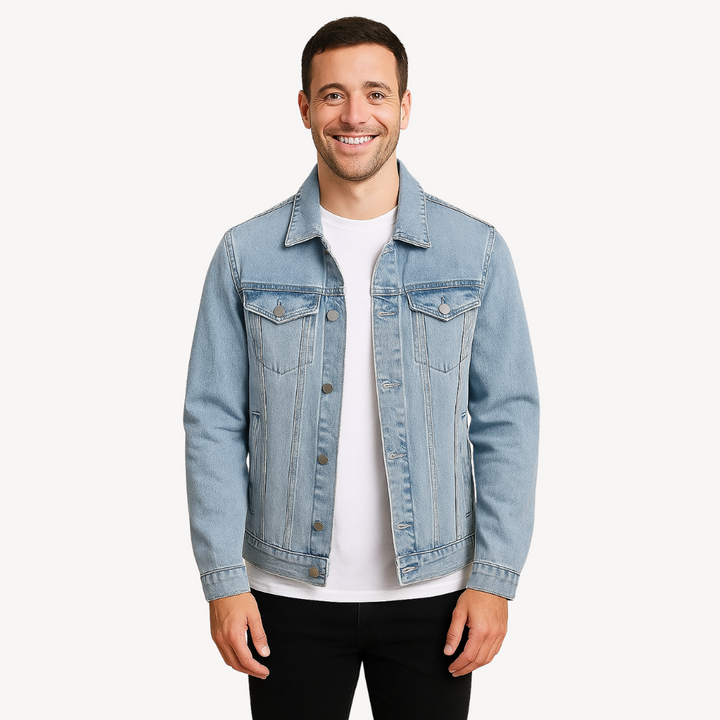 Light Blue Denim Jacket for Men | Loravelle