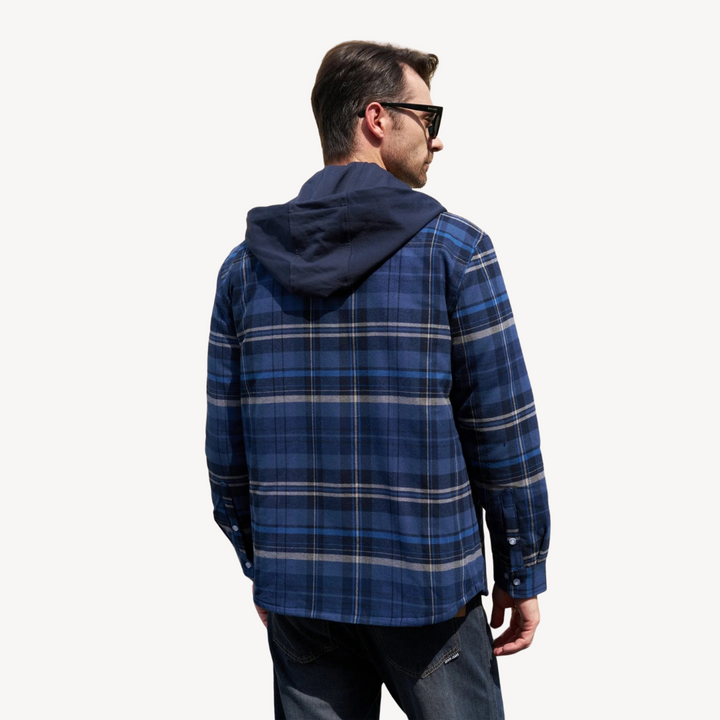 Men's Flannel Hooded Padded Jacket | Loravelle