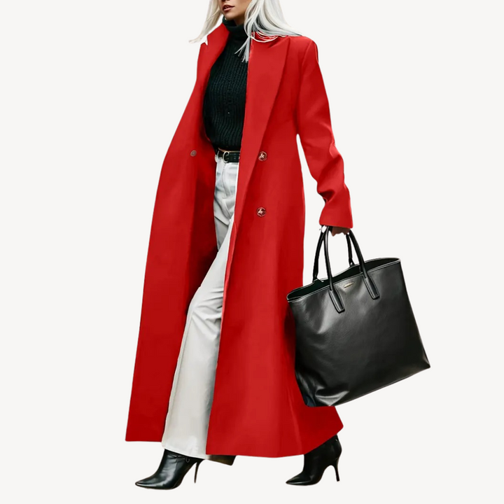 Women's Double-Breasted Long Coat | Loravelle