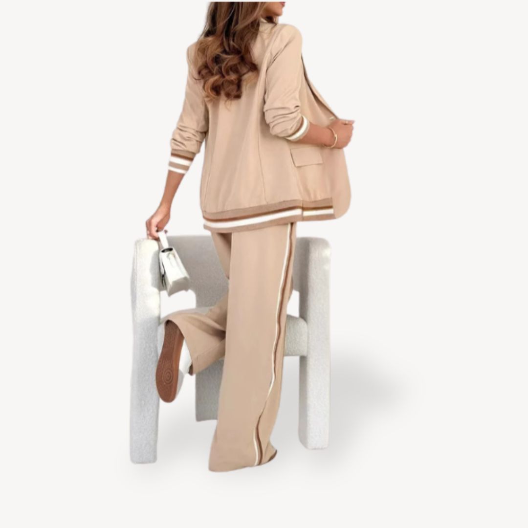 Two-Piece Striped Blazer Suit Women | Loravelle