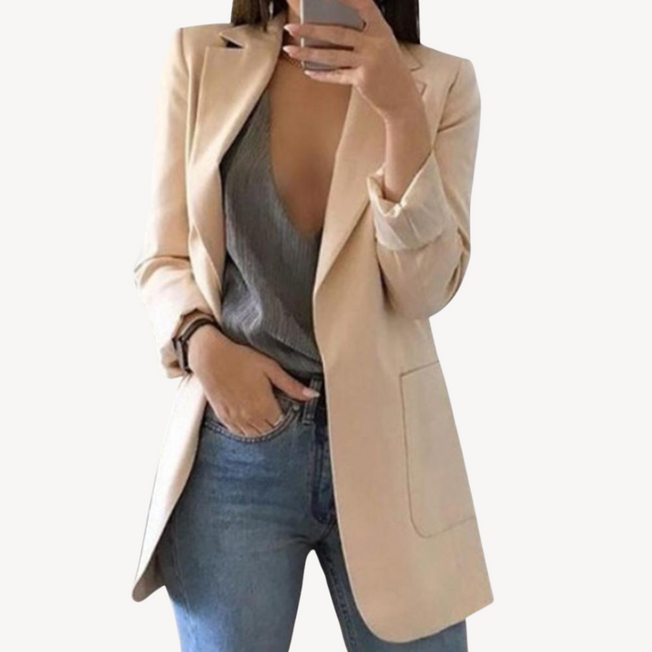 Women's Long Blazer with Open Front | Loravelle