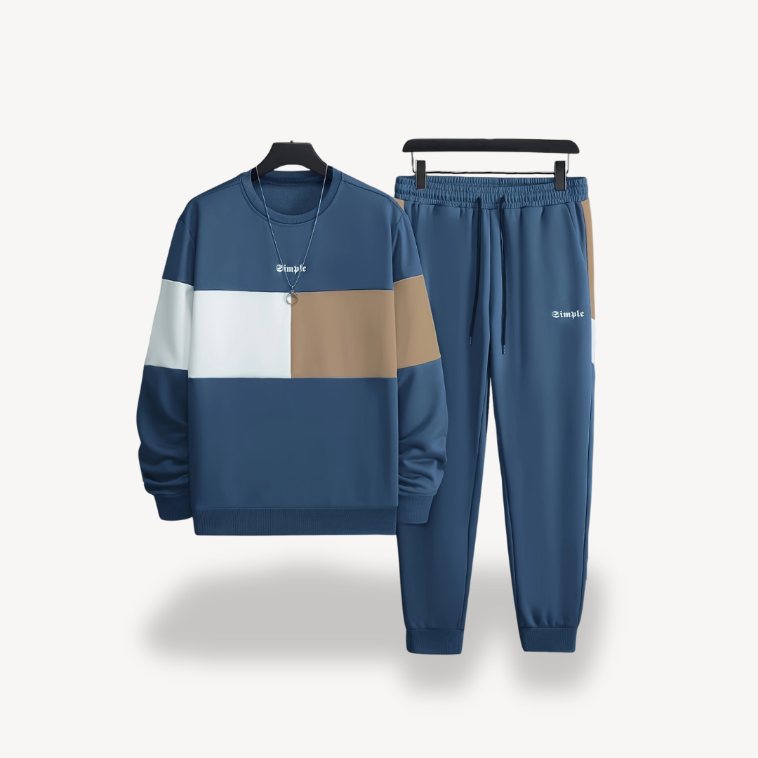 Men's Colorblock Puffer Jacket & Jogger Set | Loravelle