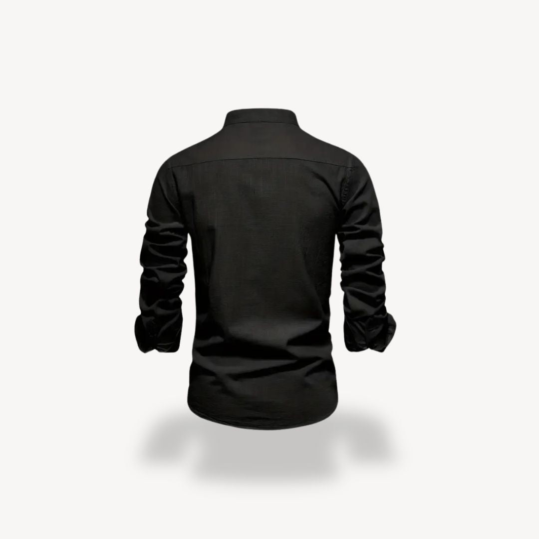 Men's Casual Mandarin Collar Shirt | Loravelle