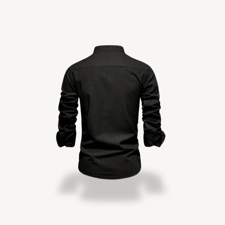 Men's Casual Mandarin Collar Shirt | Loravelle