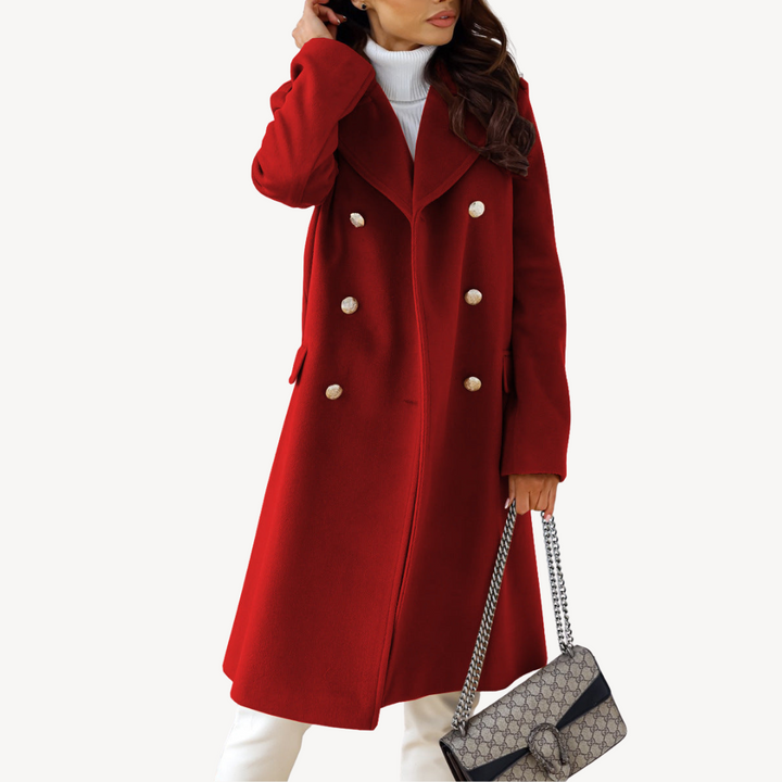 Women's Double-Breasted Wool Coat | Loravelle