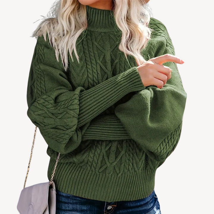 Cable Knit Turtleneck Sweater for Women | Loravelle