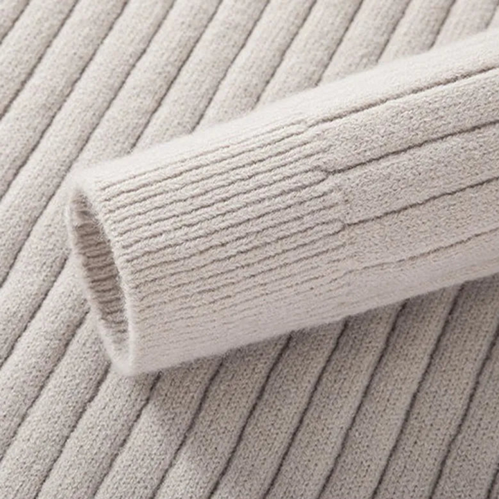 Men's Ribbed Quarter-Zip Sweater | Loravelle