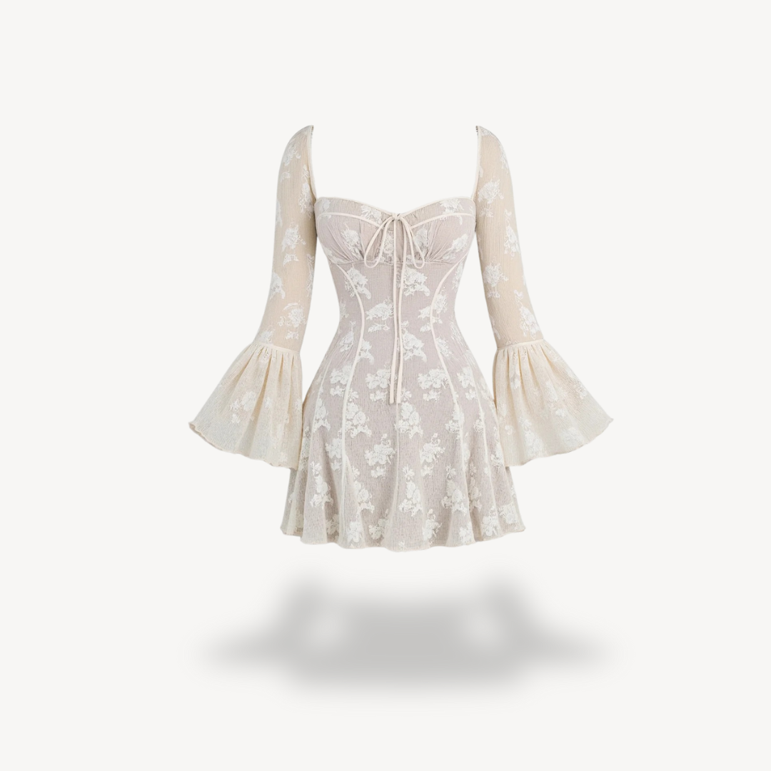 Women's Long Sleeve Lace Mini Dress | Loravell