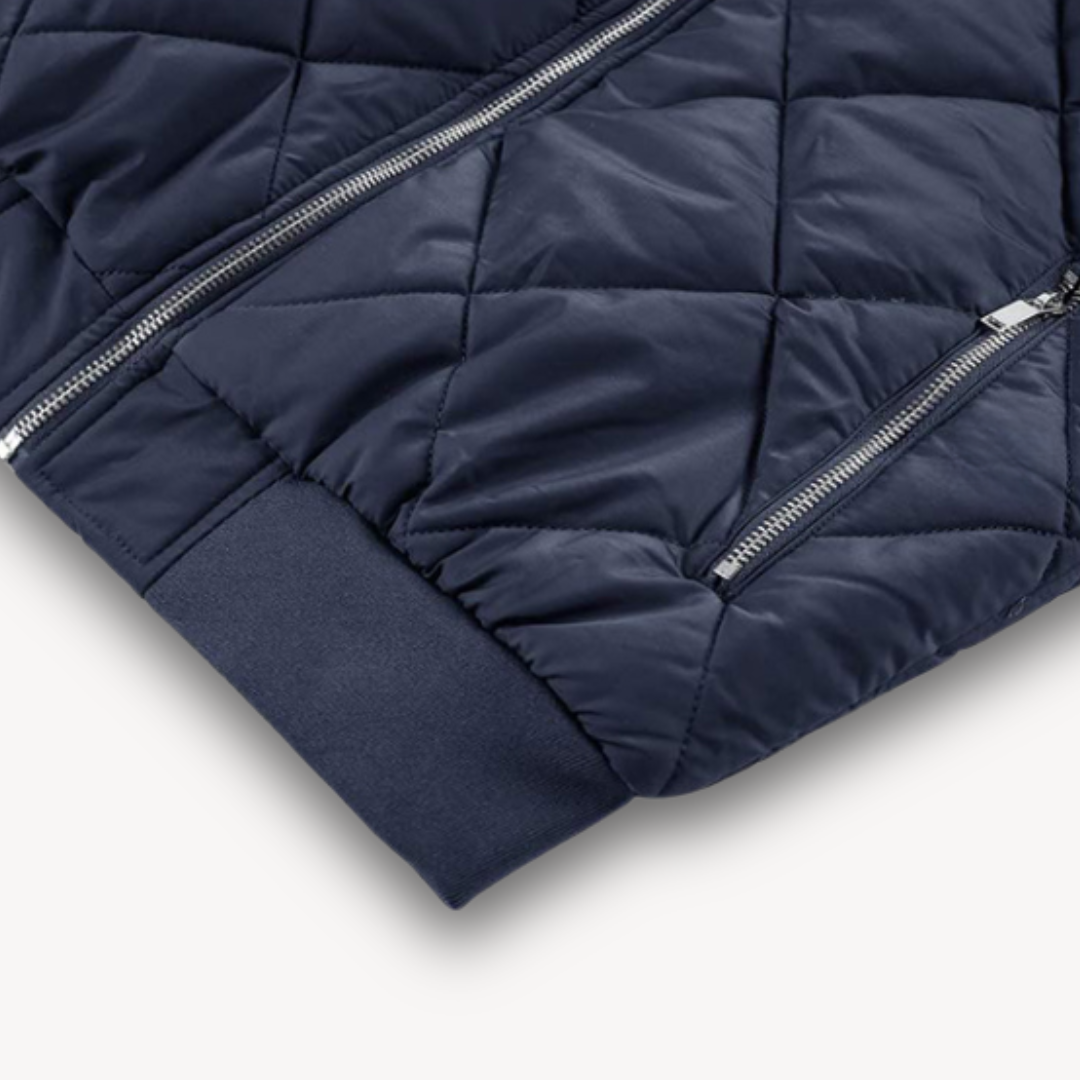 Loravelle | Men's Quilted Bomber Jacket - Lightweight Polyester Outerwear