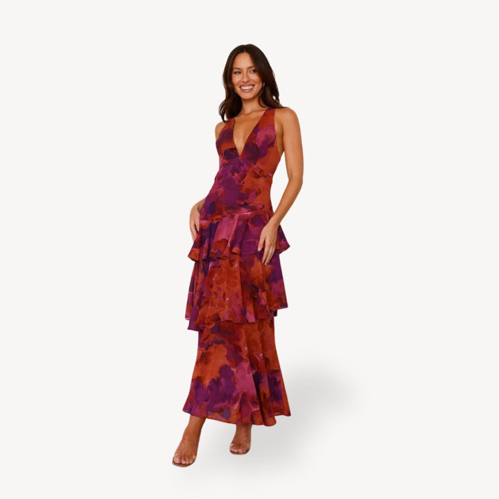 Women's Floral Tiered Maxi Dress | Loravelle