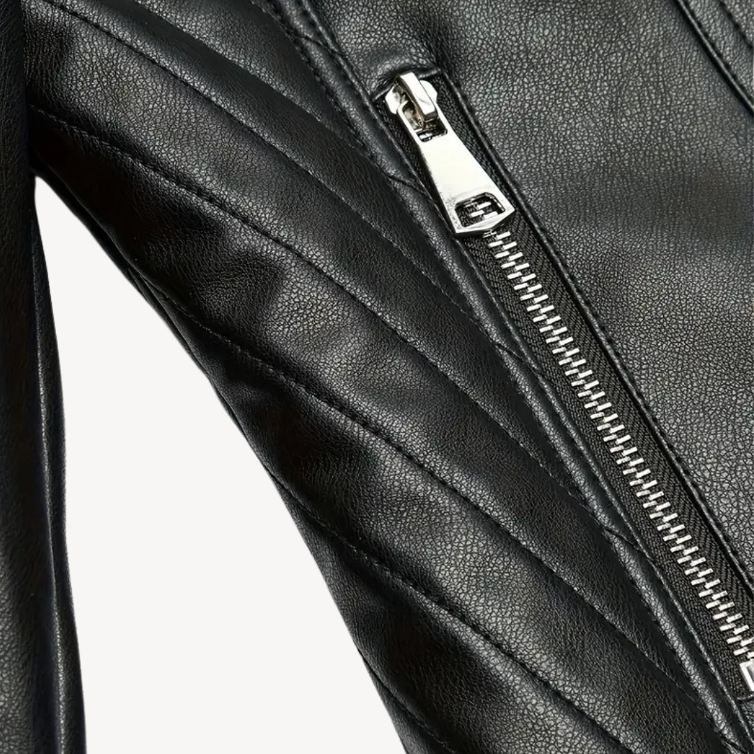 Faux Leather Biker Jacket for Women | Loravelle