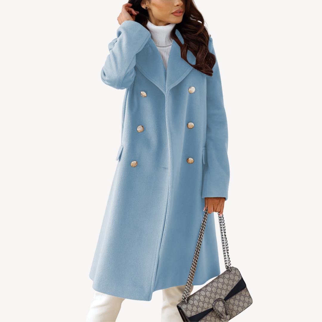 Women's Double-Breasted Wool Coat | Loravelle