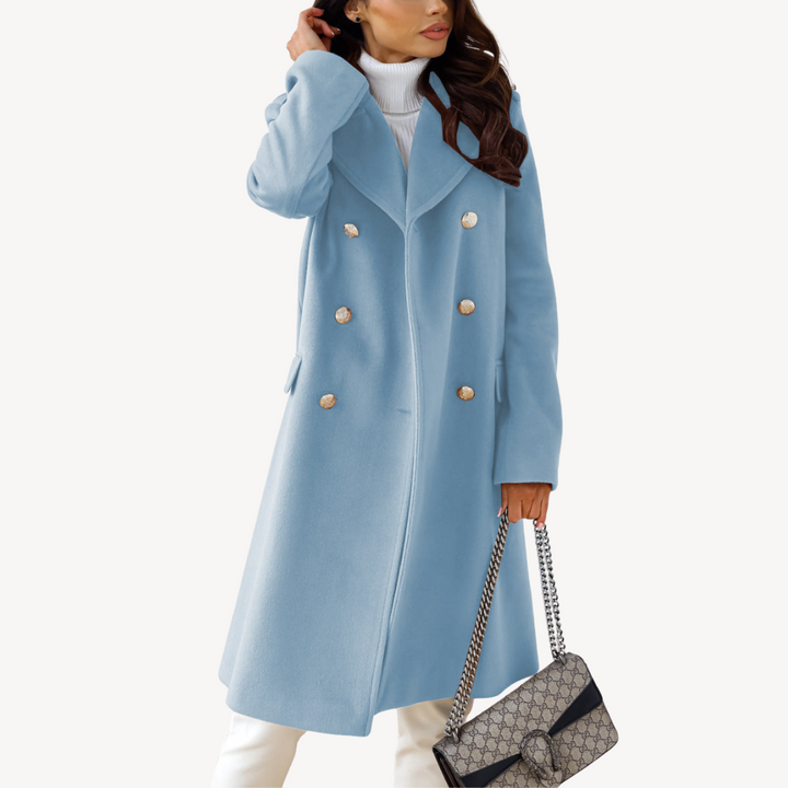 Women's Double-Breasted Wool Coat | Loravelle