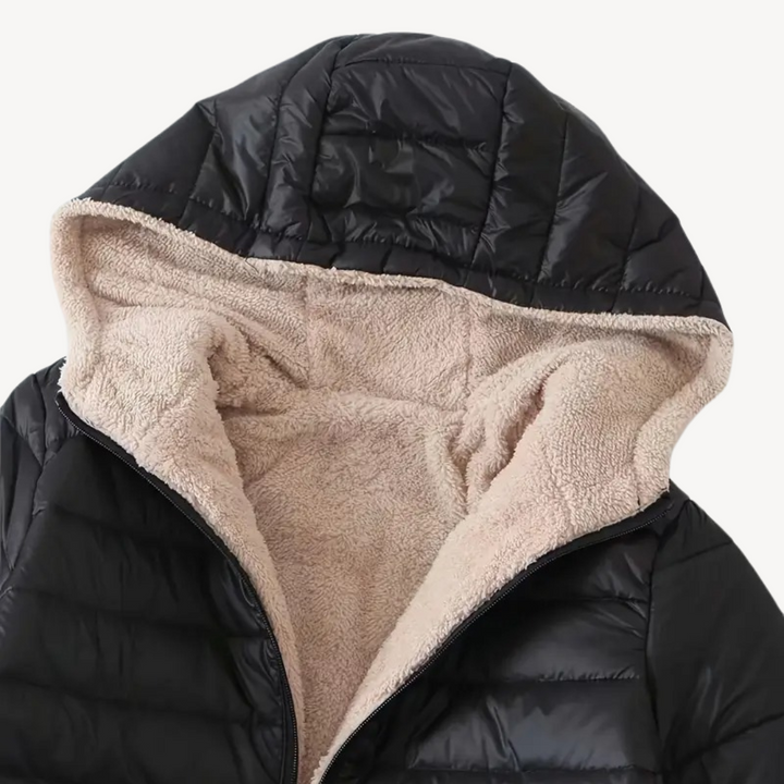 Women’s Faux Fur Lining Quilted Hooded Jacket | Loravelle
