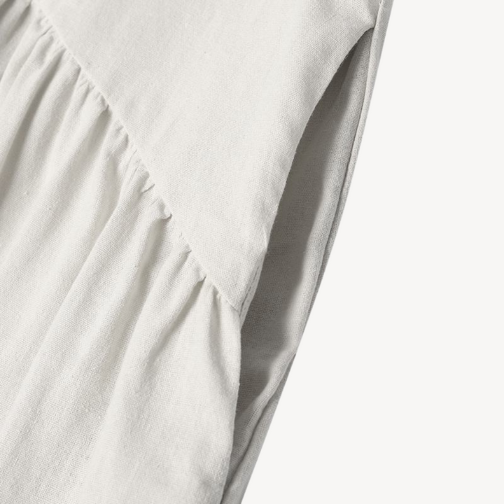 Linen Maxi Dress Women V-Neck Long Sleeve | Loravelle