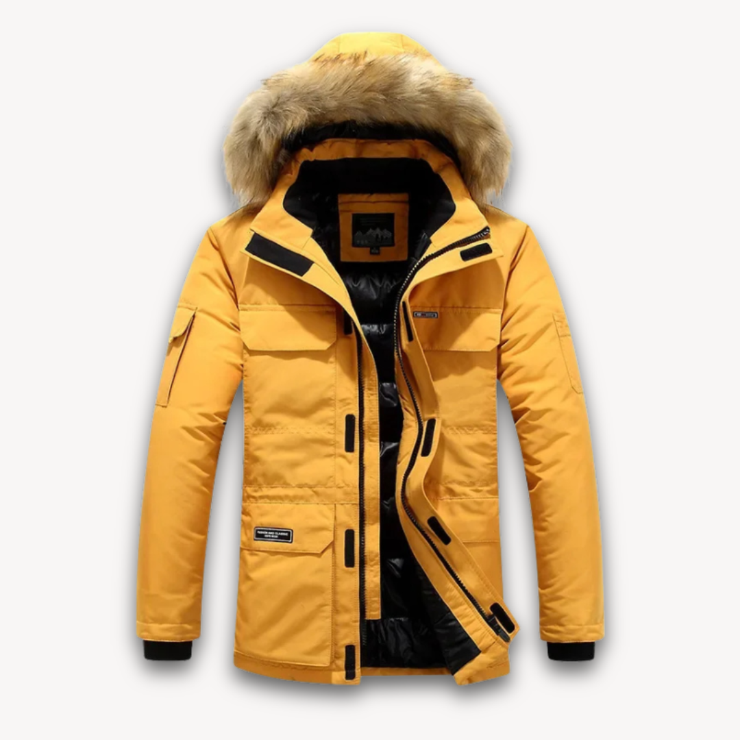 Loravelle | Men's Winter Parka Jacket with Faux Fur Hood - Waterproof