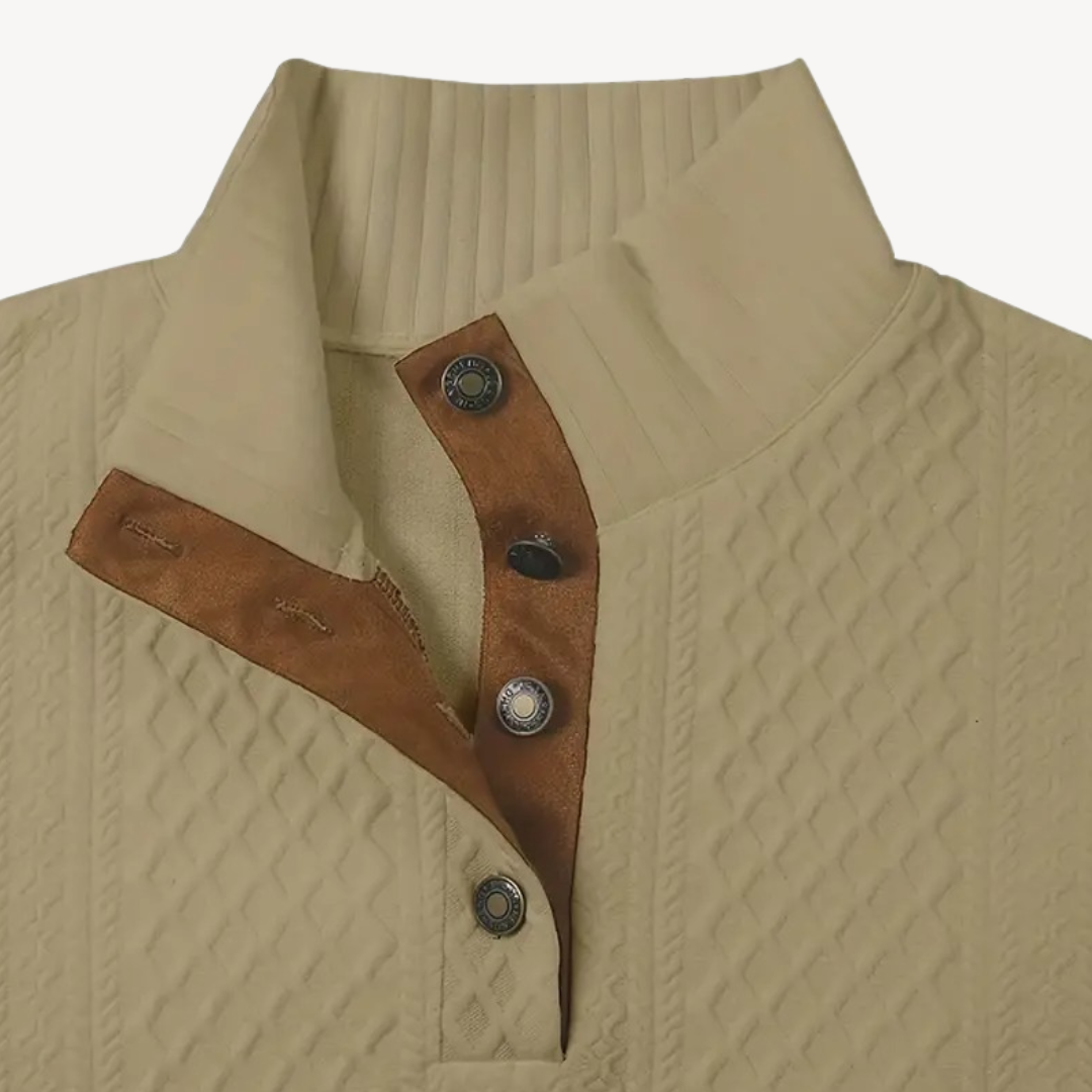 Men's Stylish Zip-up Sweater with Leather Elbow Patches | Loravelle