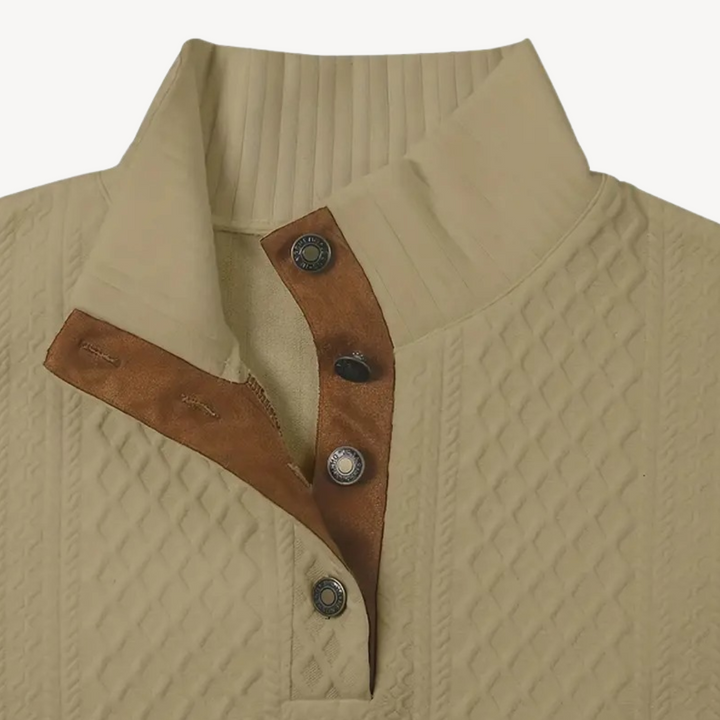 Men's Stylish Zip-up Sweater with Leather Elbow Patches | Loravelle
