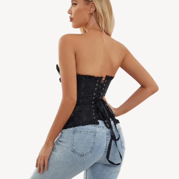 Women’s Satin Lace Up Corset Top | Loravelle