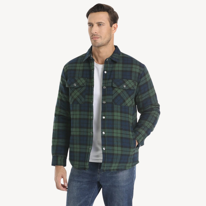 Plaid Fleece Lined Jacket for Men | Loravelle