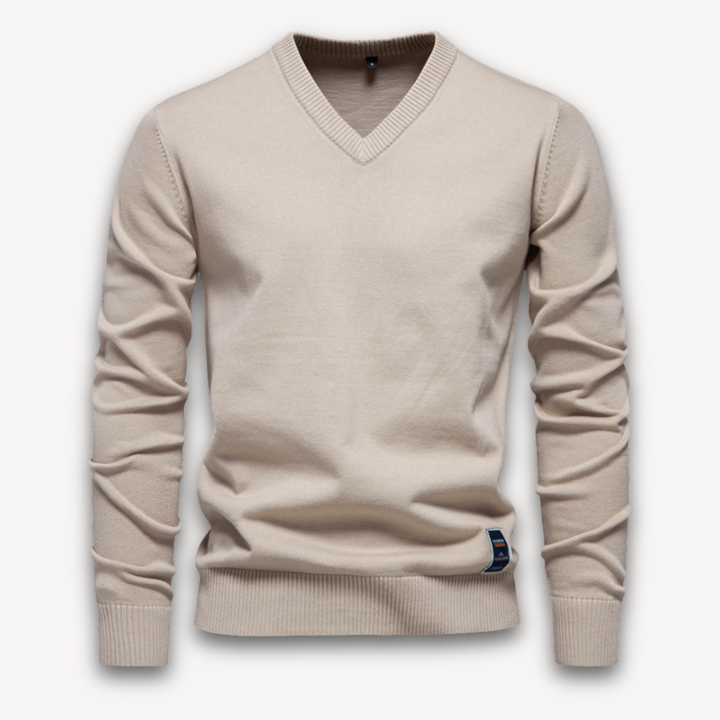 Loravelle | Men's V-Neck Sweater - Lightweight Cotton Blend Pullover for Adults - Classic Winter Wear