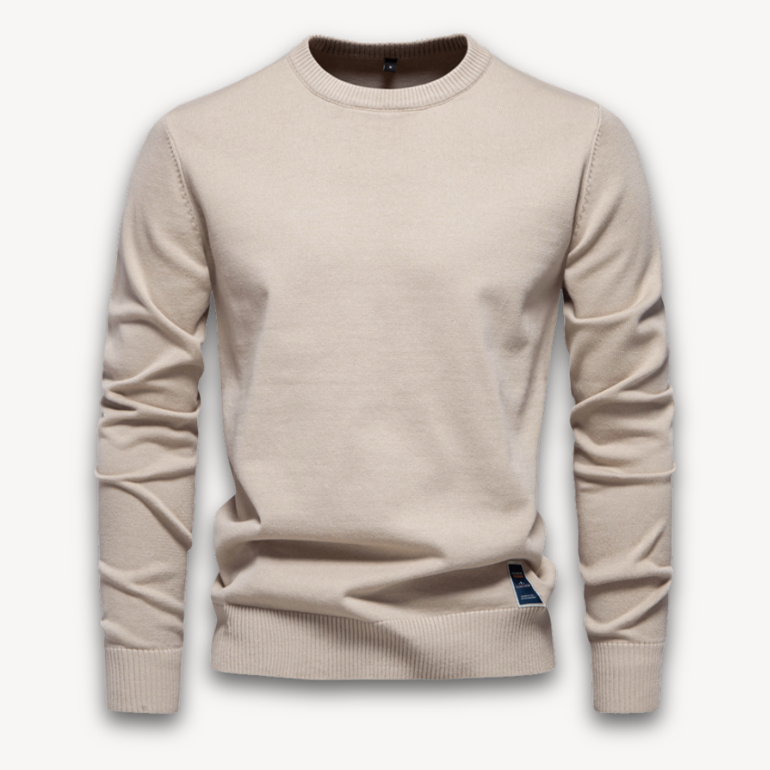 Loravelle | Men's Crew Neck Sweater - Lightweight Cotton Blend Pullover for Adults - Classic Winter Wear