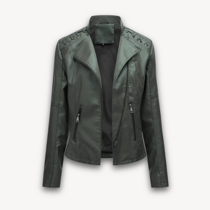 Loravelle | Women's Faux Leather Jacket - Slim Fit Moto Biker Style, Adult Fashion Outerwear