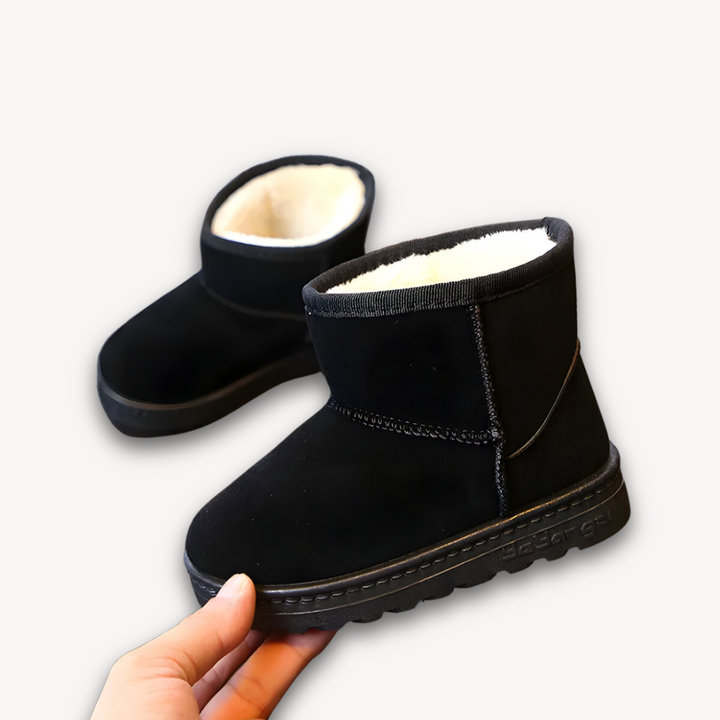 Loravelle | Suede Kids' Winter Boots with Faux Fur Lining - Slip-On Warm Snowproof Shoes for Girls and Boys