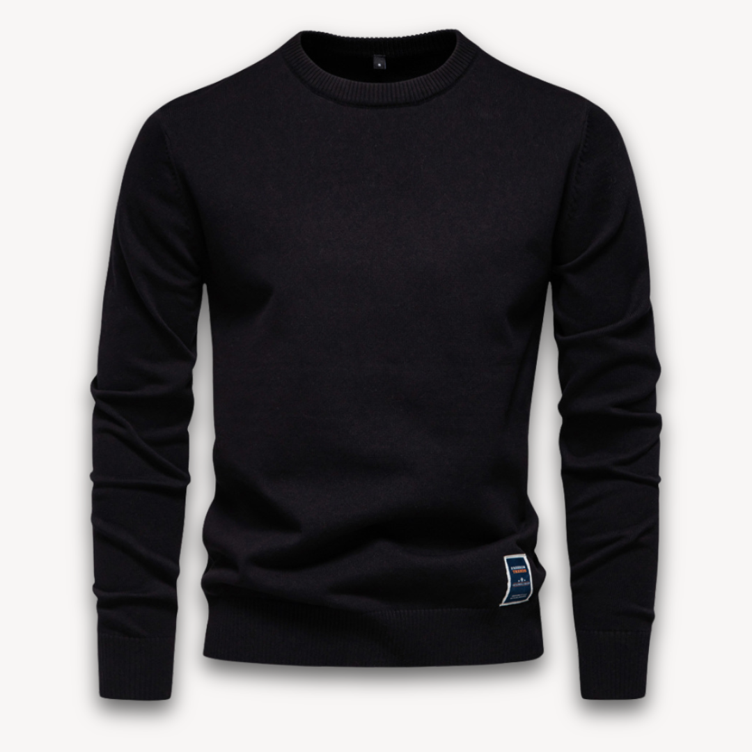 Loravelle | Men's Crew Neck Sweater - Lightweight Cotton Blend Pullover for Adults - Classic Winter Wear