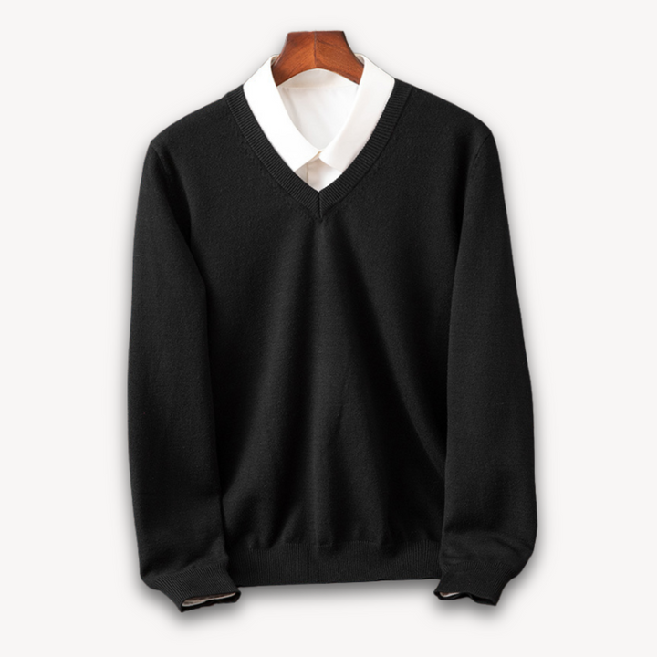 Loravelle | Men's Cashmere V-Neck Sweater - Slim Fit - Soft & Lightweight - Casual & Formal Wear - Adult Clothing