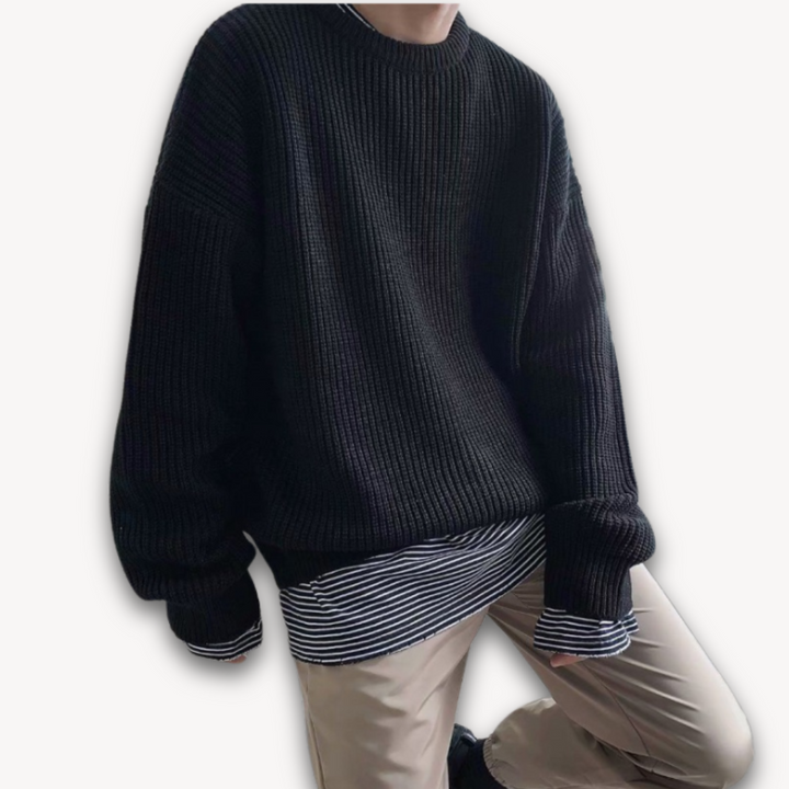 Loravelle | Men's Knitted Sweater - Casual Oversized Pullover for Adults - Soft Acrylic Winter Wear