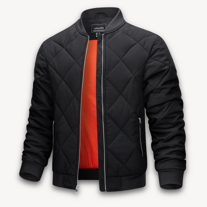 Loravelle | Men's Quilted Bomber Jacket - Lightweight Polyester Outerwear