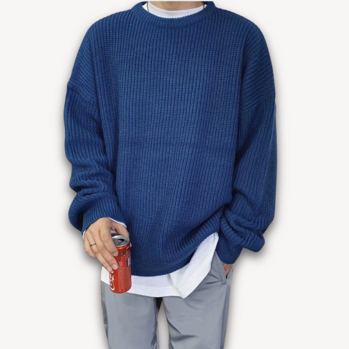 Loravelle | Men's Knitted Sweater - Casual Oversized Pullover for Adults - Soft Acrylic Winter Wear