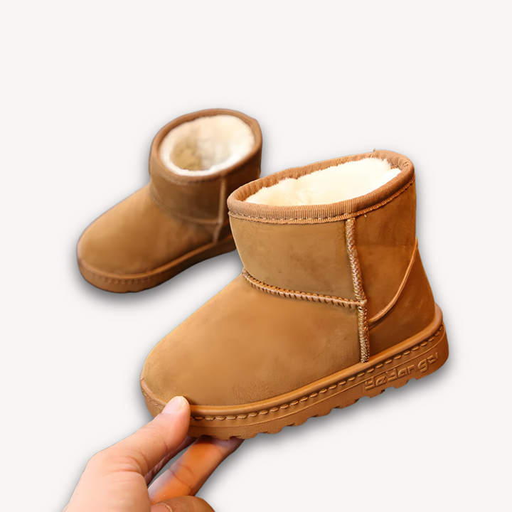 Loravelle | Suede Kids' Winter Boots with Faux Fur Lining - Slip-On Warm Snowproof Shoes for Girls and Boys