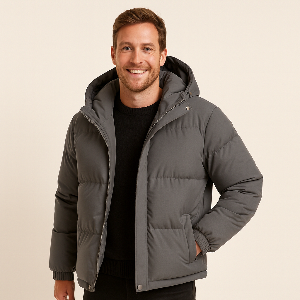 Men's Insulated Puffer Jacket with Hood | Loravelle