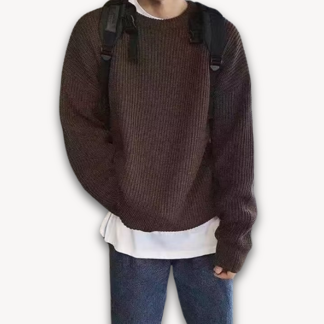 Loravelle | Men's Knitted Sweater - Casual Oversized Pullover for Adults - Soft Acrylic Winter Wear