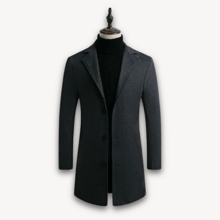 Loravelle | Men's Wool Blend Overcoat - Slim Fit Winter Formal Coat