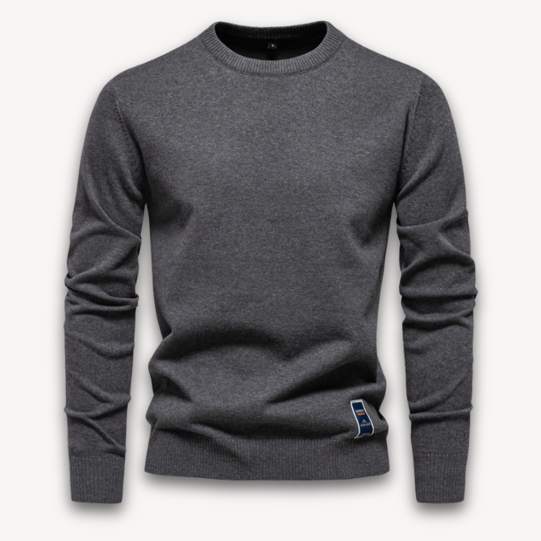 Loravelle | Men's Crew Neck Sweater - Lightweight Cotton Blend Pullover for Adults - Classic Winter Wear