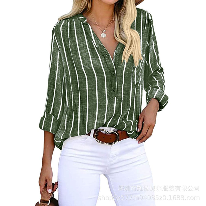Cotton Blend Striped Shirt Women | Loravelle