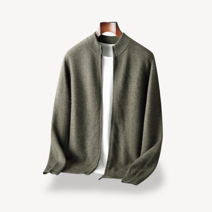 Men's Zipper Knit Cardigan | Loravelle