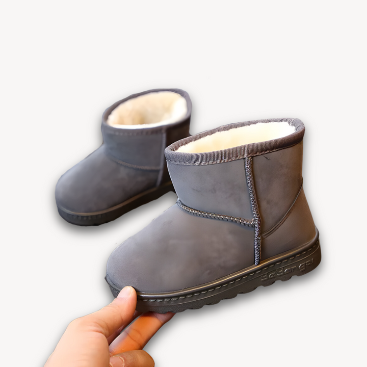 Loravelle | Suede Kids' Winter Boots with Faux Fur Lining - Slip-On Warm Snowproof Shoes for Girls and Boys