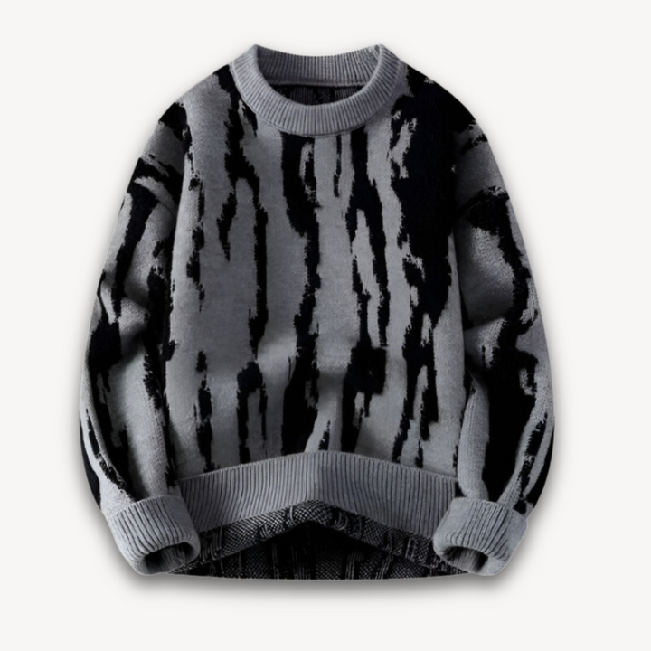 Loravelle | Men's Merino Wool Sweater - Abstract Pattern, Warm Winter Pullover, Soft & Lightweight Knit, Adult Casual Wear