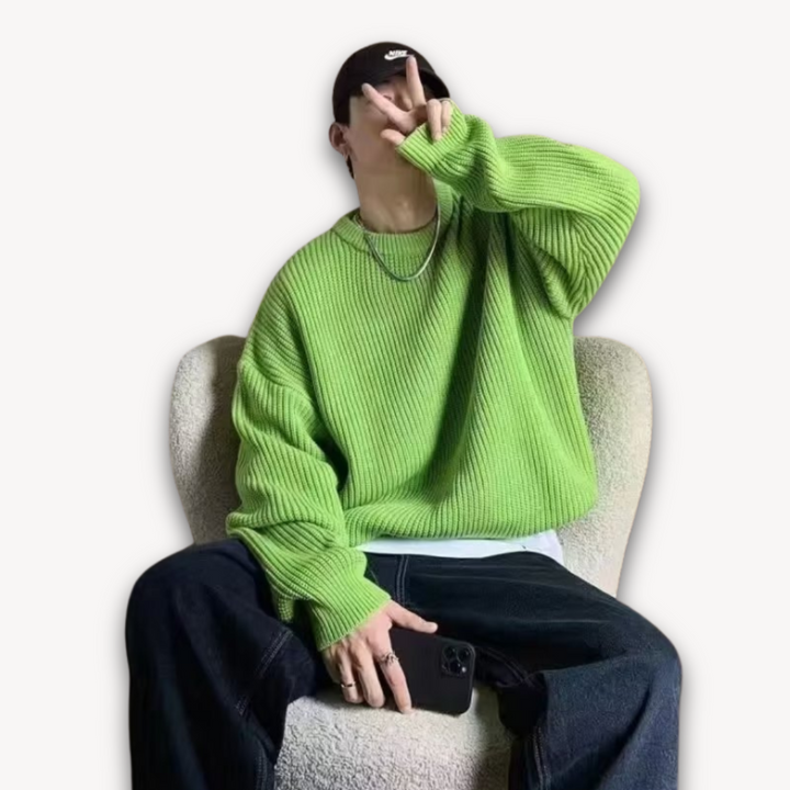 Loravelle | Men's Knitted Sweater - Casual Oversized Pullover for Adults - Soft Acrylic Winter Wear