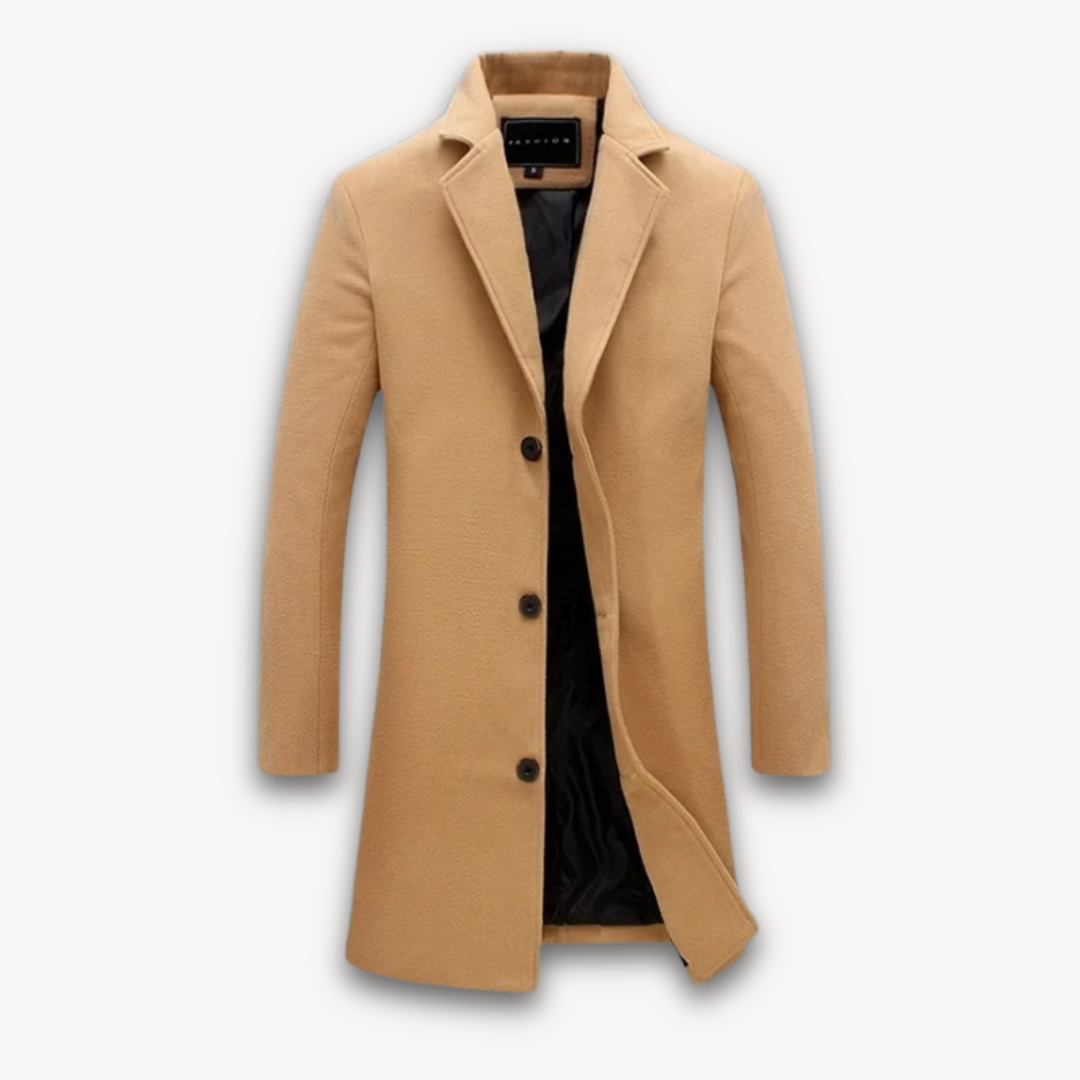 Loravelle | Men's Wool Blend Overcoat - Slim Fit Winter Formal Coat