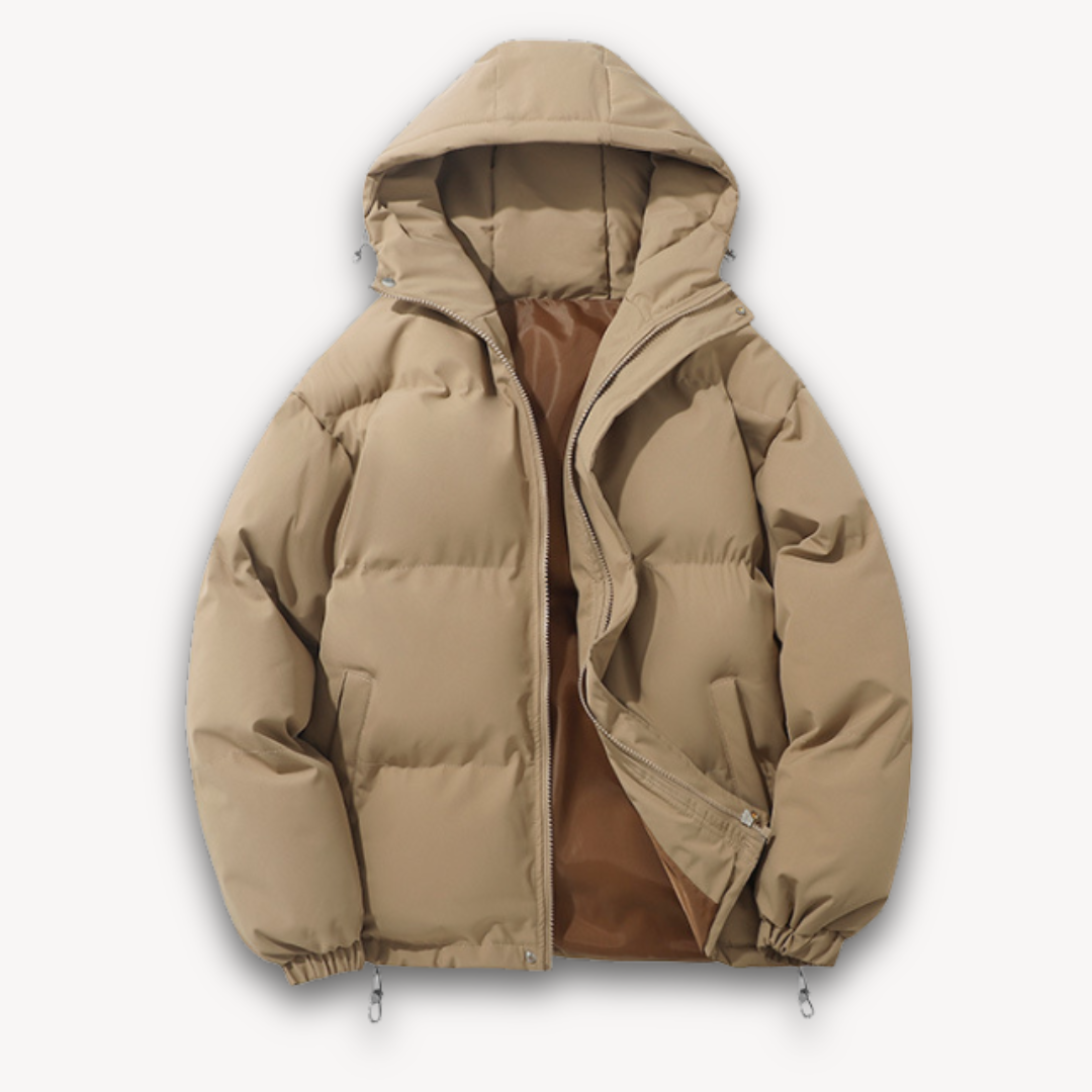 Loravelle | Men's Puffer Jacket with Hood - Warm Winter Outerwear for Adults - Lightweight Polyester