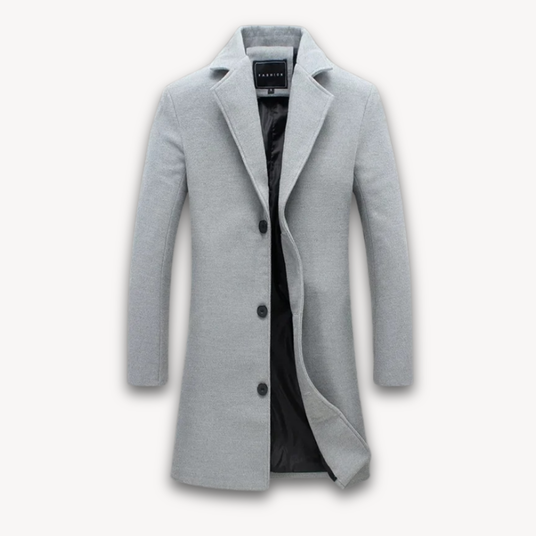 Loravelle | Men's Wool Blend Overcoat - Slim Fit Winter Formal Coat