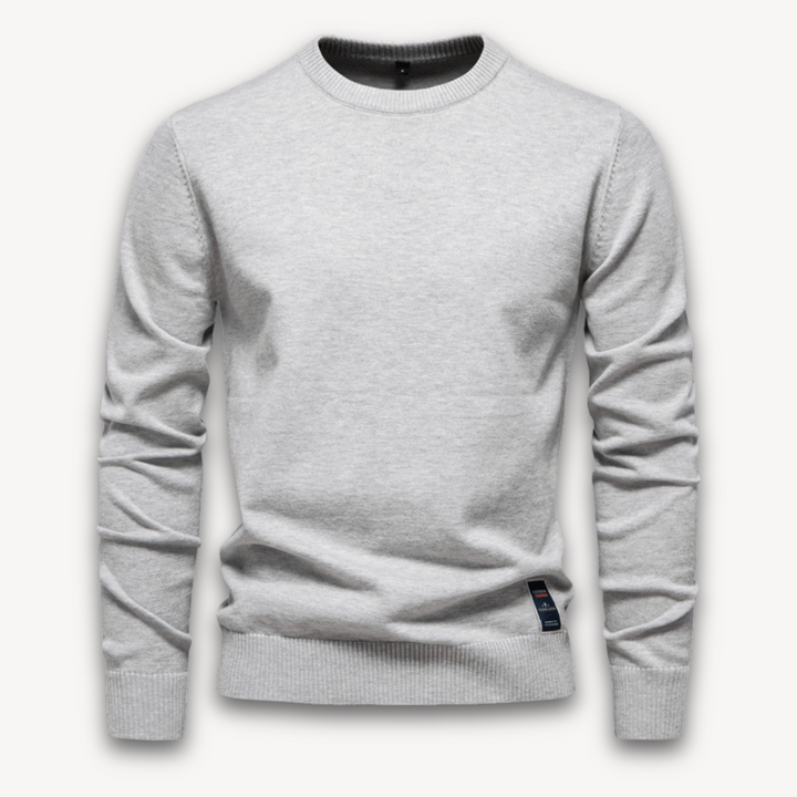 Loravelle | Men's Crew Neck Sweater - Lightweight Cotton Blend Pullover for Adults - Classic Winter Wear